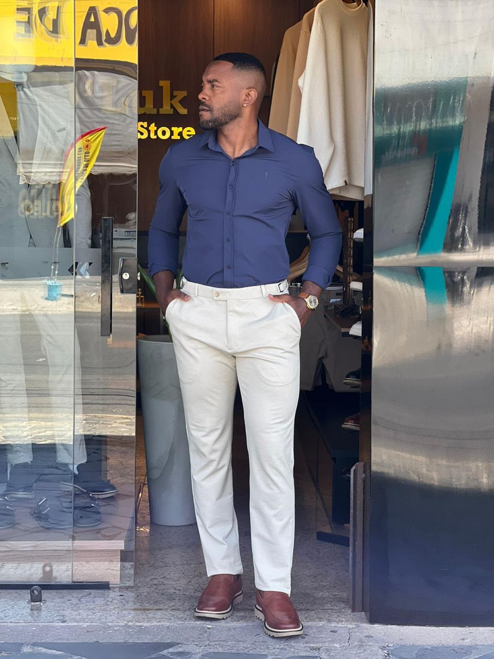 Camisa Social Slim Dry Fit com Elastano