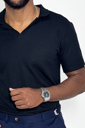 Polo Italiana Texturizada Preto