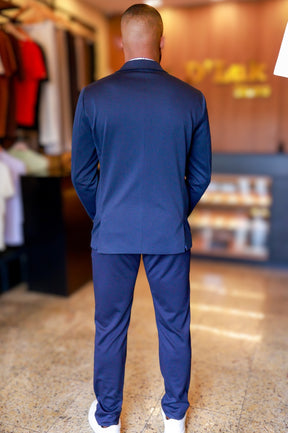 Costume Slim com Elastano Inteligente Azul Marinho