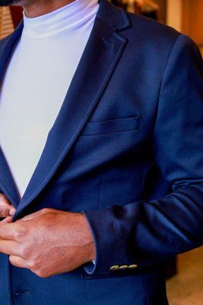 Costume Slim com Elastano Inteligente Azul Marinho
