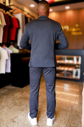 Costume Slim com Elastano Inteligente Chumbo