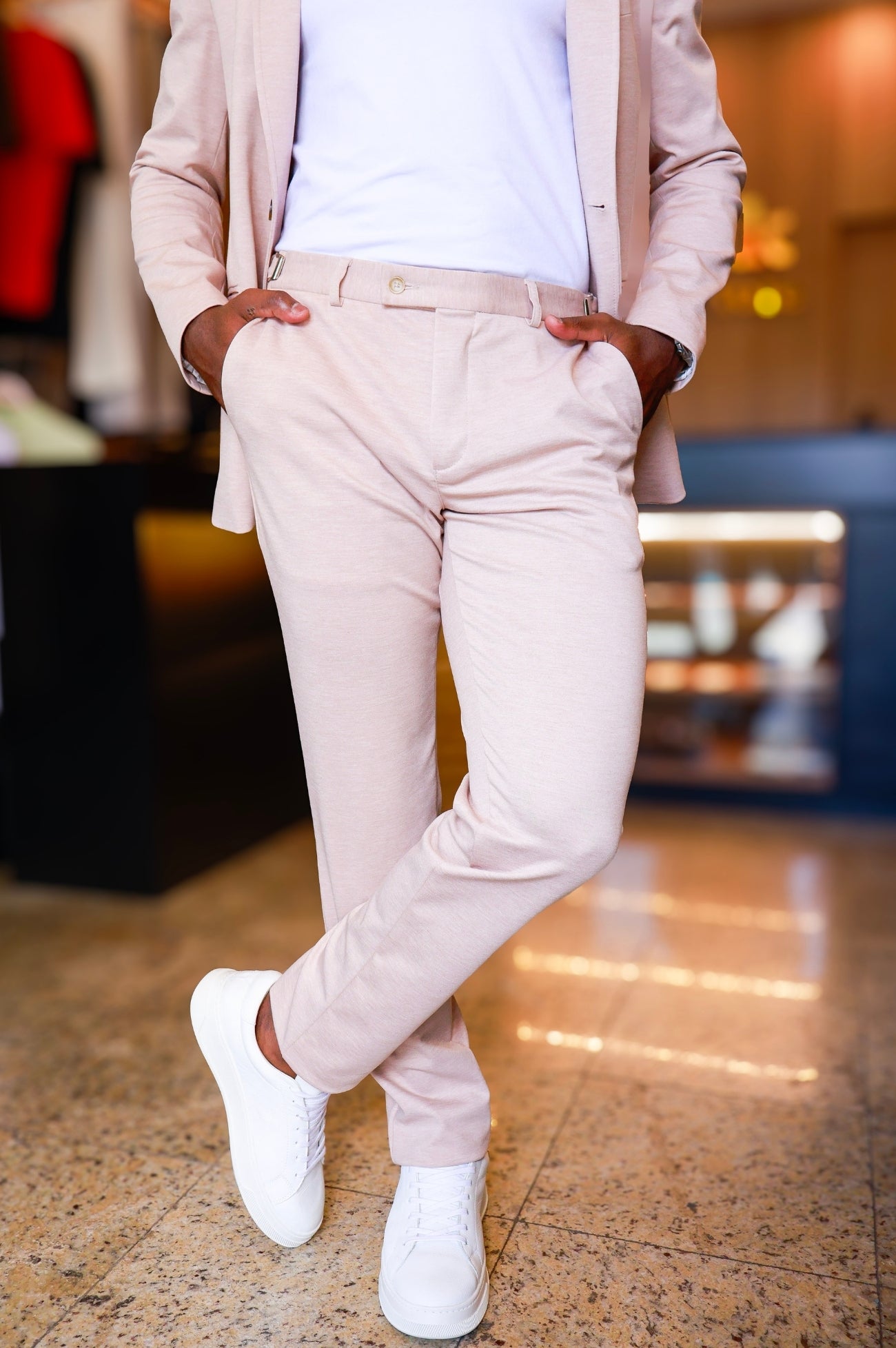 Costume Slim com Elastano Inteligente Bege