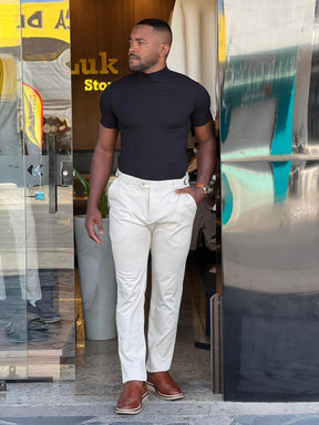 Blusa Masculina Gola Alta Slim em Algodão Premium e Elastano