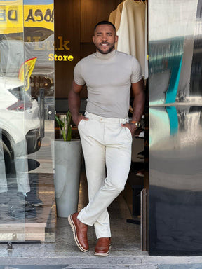 Blusa Masculina Gola Alta Slim em Algodão Premium e Elastano