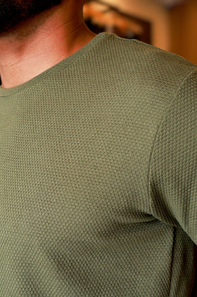 Blusa Texturizada Quadriculada Verde