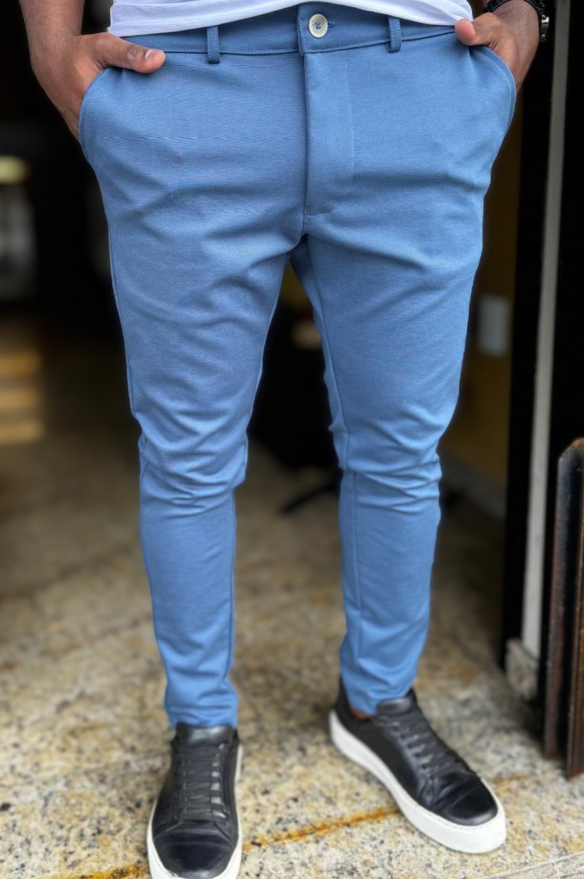 Calça Slim em Moletim com Elastano – Corte Alfaiataria