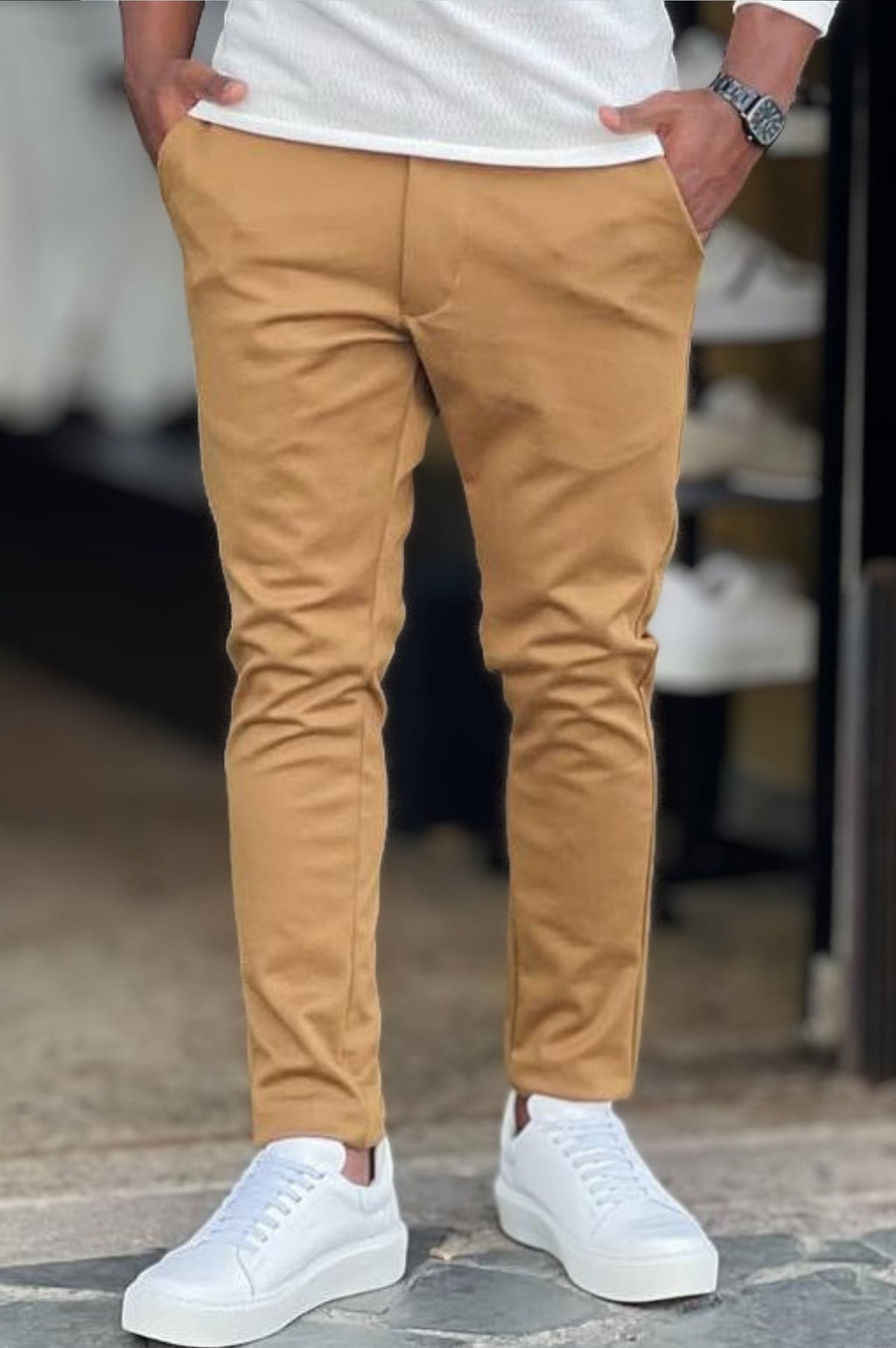 Calça Slim em Moletim com Elastano – Corte Alfaiataria