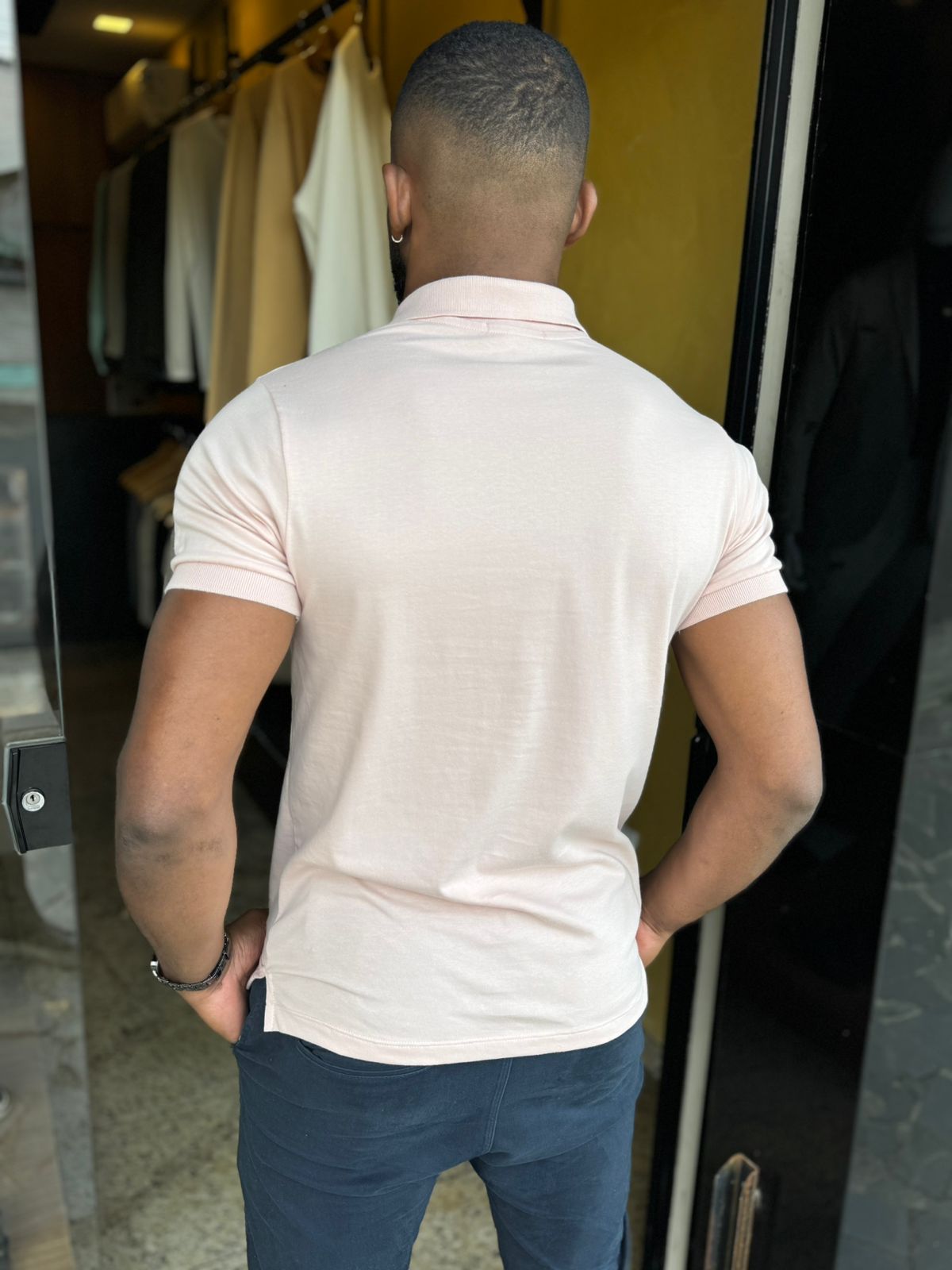 Polo Masculina Algodão com Elastano