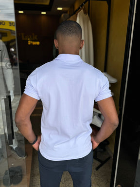 Polo Masculina Algodão com Elastano