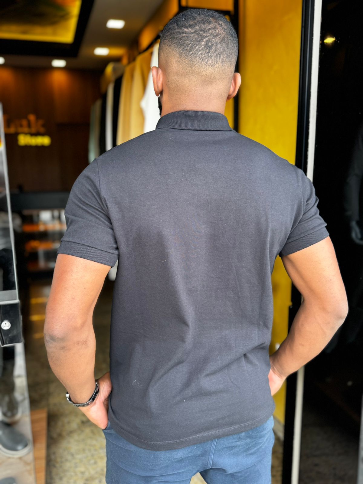Polo Masculina Algodão com Elastano