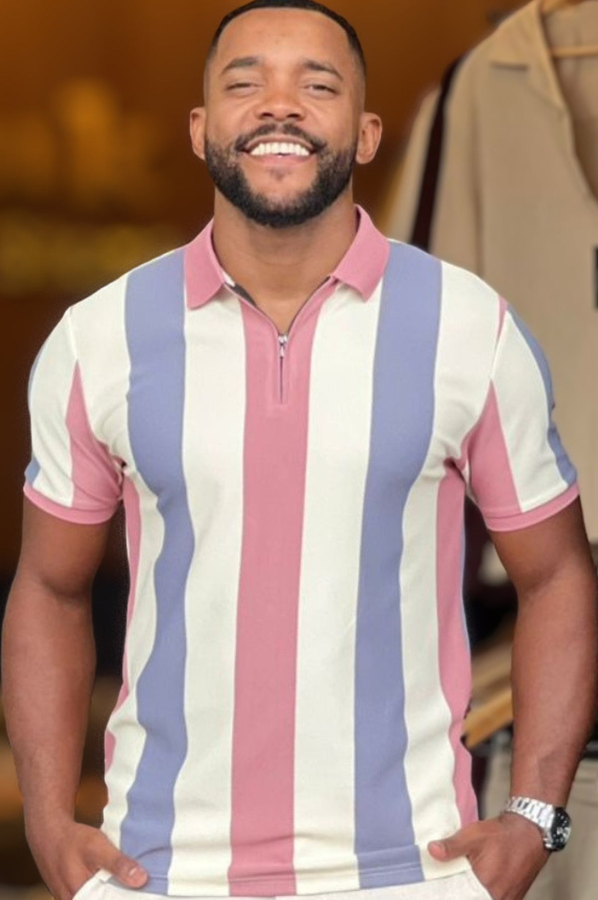 Polo Listrada Zíper