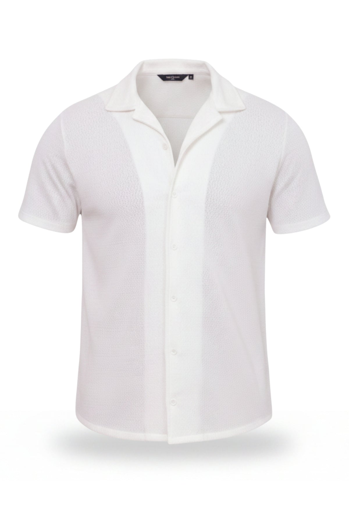 Camisa de botão texturizada respirável