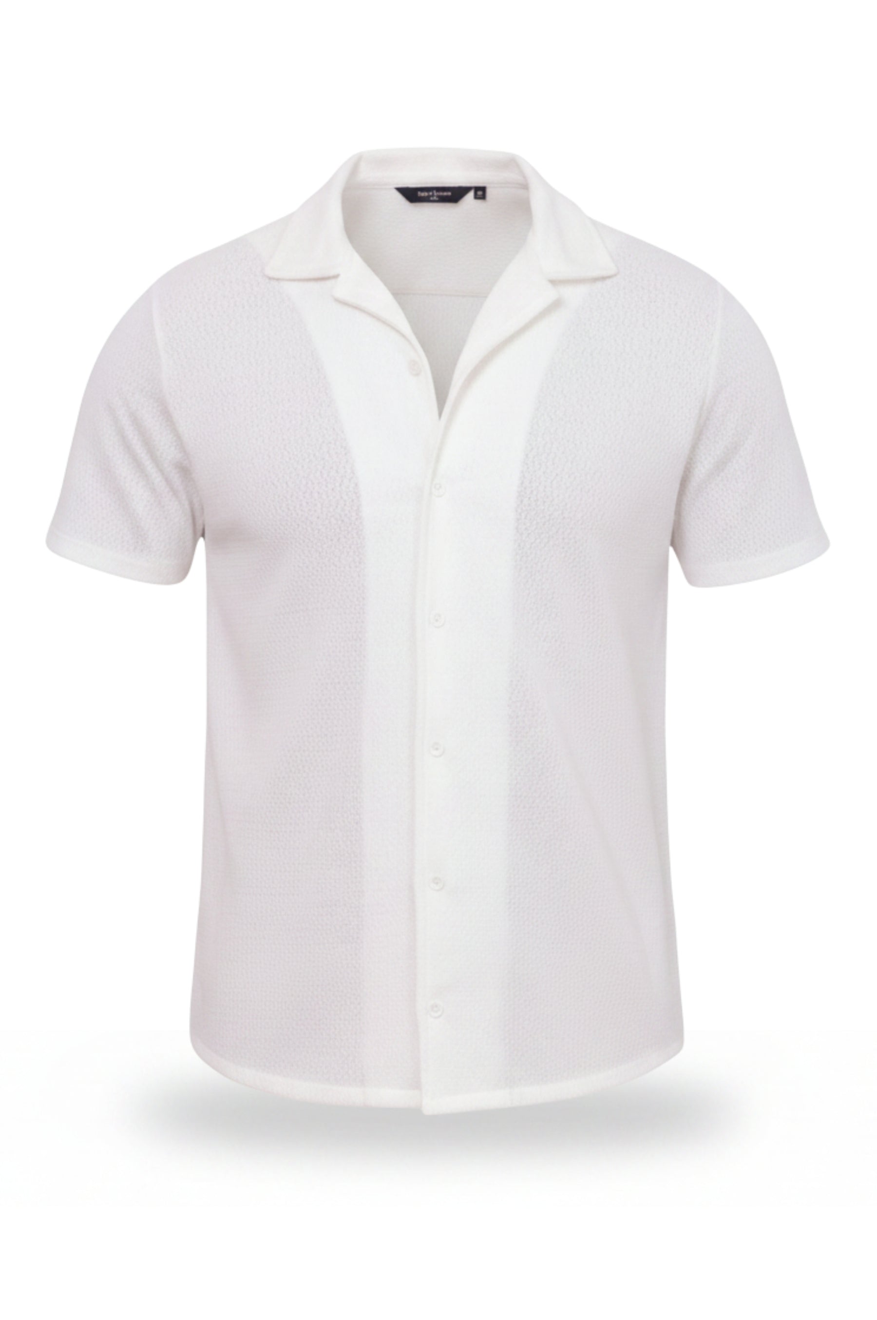 Camisa de botão texturizada respirável