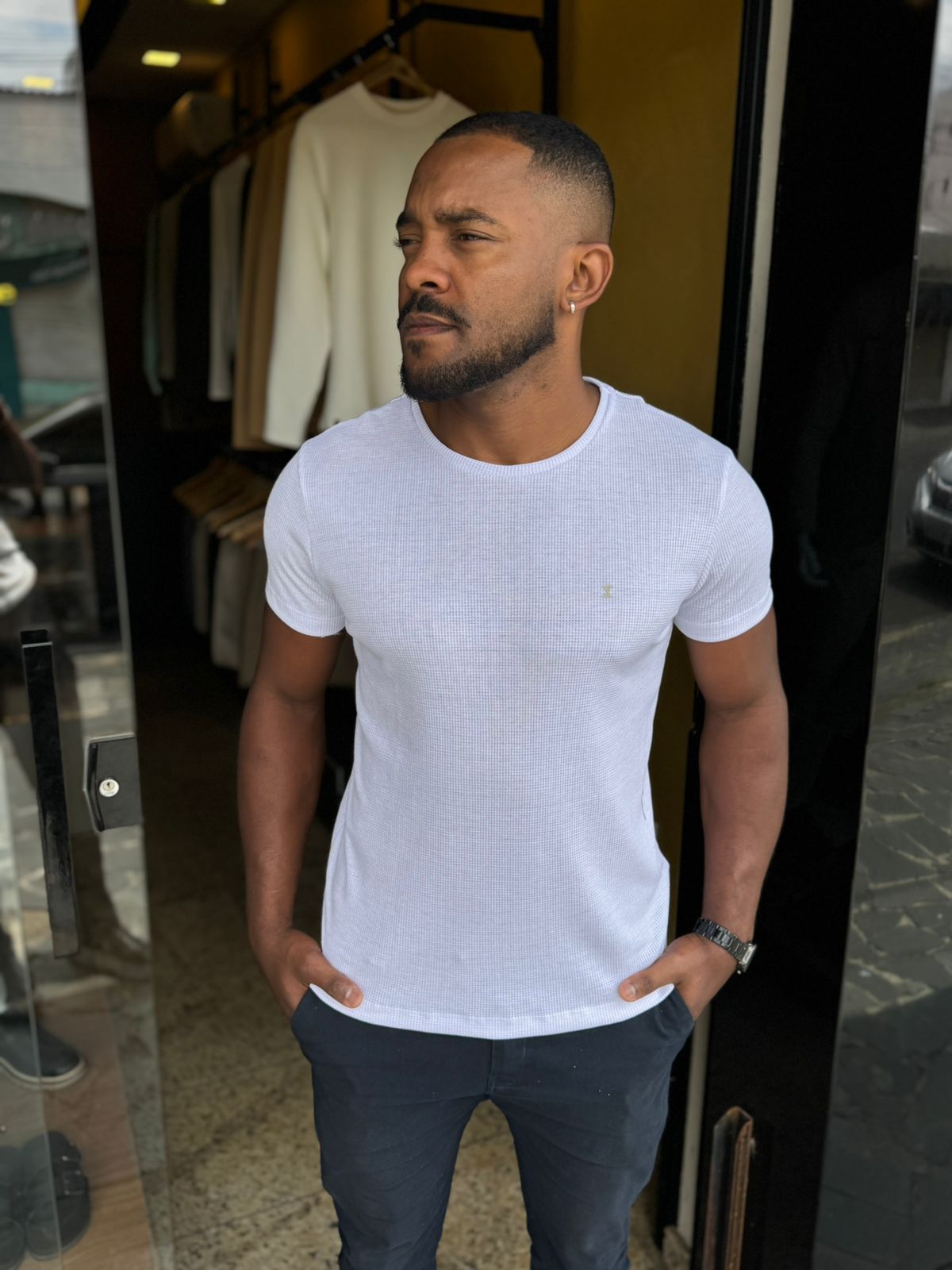 Blusa Masculina Texturizada Quadriculada