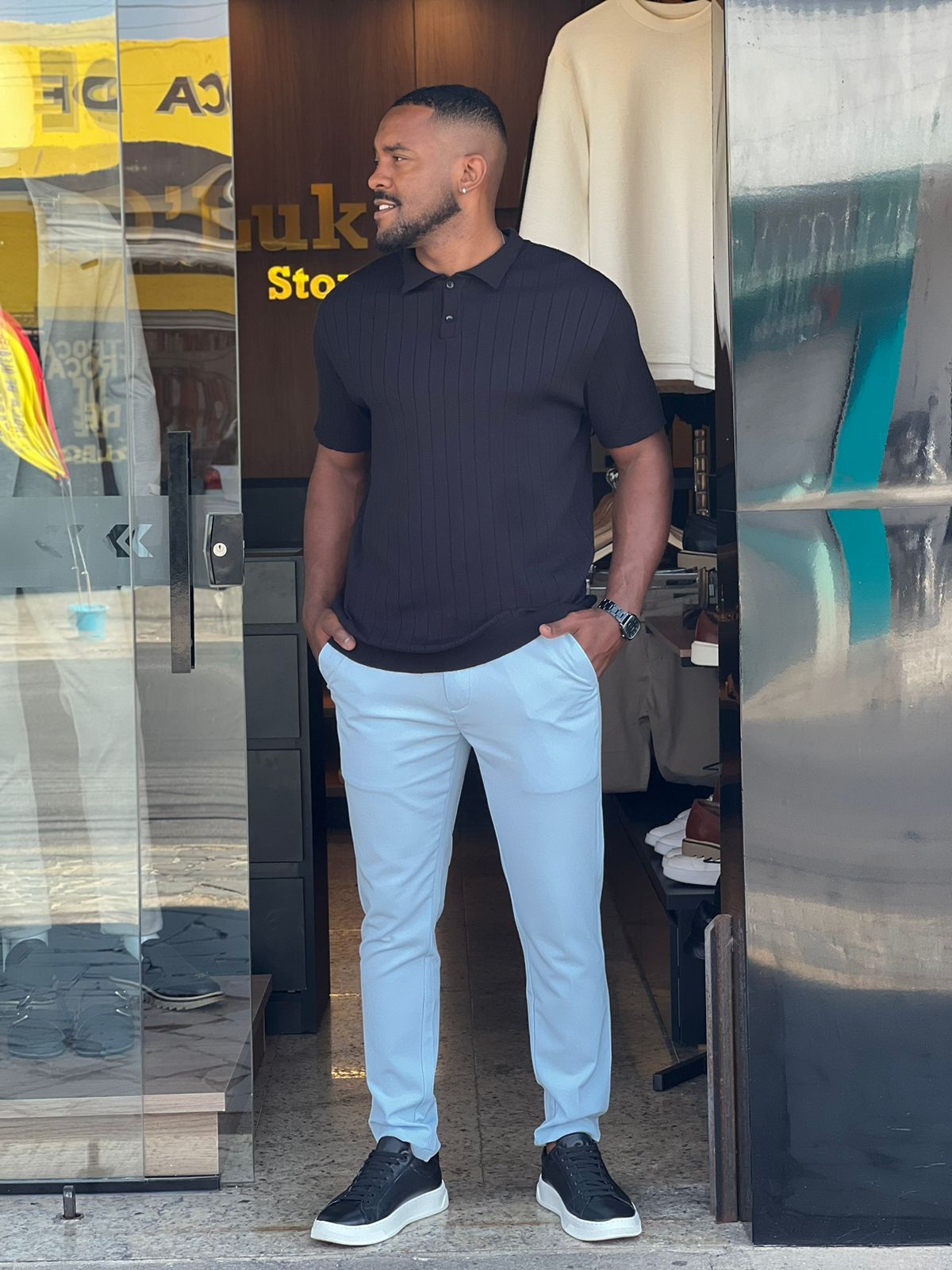 Blusa Polo Italiana Lã Penteada Texturizada