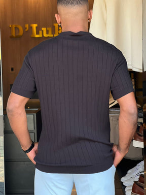 Blusa Polo Italiana Lã Penteada Texturizada