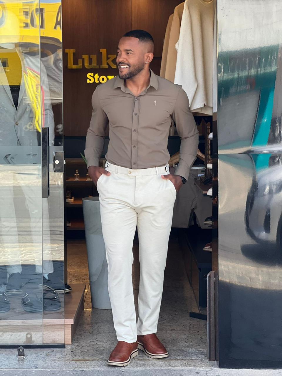 Camisa Social Slim Dry Fit com Elastano