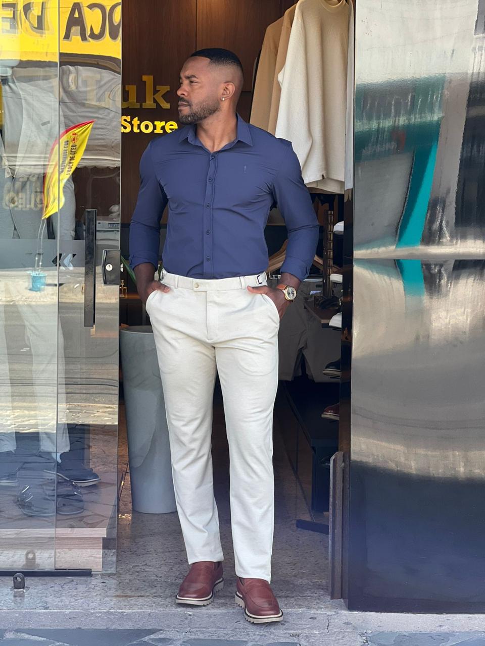 Camisa Social Slim Dry Fit com Elastano